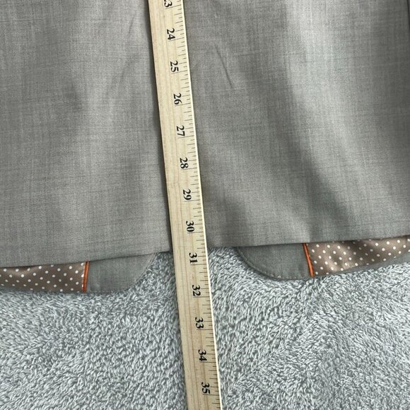 Mens Tallia 38R Gray Wool Blazer Jacket With Polka Dot Lining 0168 - Picture 8 of 11